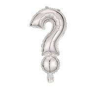 Ballon gonflable Lettre point d'interrogation ? Argent 40 cm - Ballon décoratif de fête pour gonflage, mariage, anniversaire, Nouvel An, cadeau, bébé, publicité, vitrine, boîte photo, nom, mot