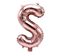 Ballon gonflable Lettre S or rose env. 100 cm - Ballon décoratif pour fête, mariage, anniversaire, Nouvel An, cadeau, bébé, publicité, nom, mot, fête
