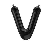 Ballon gonflable Lettre V Noir 40 cm - Ballon Lettre de l'alphabet décoratif pour fête de mariage, anniversaire, Nouvel An, cadeau, bébé, publicité, vitrine, boîte photo, nom, mot