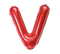 Ballon gonflable Lettre V Rouge 40 cm - Ballon Lettre de l'alphabet décoratif pour fête de mariage, anniversaire, Nouvel An, cadeau, bébé, publicité, vitrine, boîte photo, nom, mot, célébration