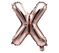 Ballon gonflable Lettre X rose doré 40 cm - Ballon décoratif pour fête de mariage, anniversaire, Nouvel An, cadeau, bébé, publicité, vitrine, boîte photo, nom, mot