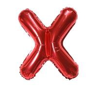 Ballon gonflable Lettre X Rouge 40 cm - Ballon Lettre de l'alphabet décoratif pour fête de mariage, anniversaire, Nouvel An, cadeau, bébé, publicité, vitrine, boîte photo, nom, mot, célébration