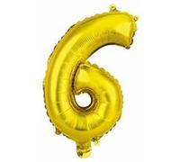 Ballon Gonflable Métallisé "Chiffre 6" 40cm Or Or G