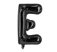 Ballon gonflable noir de 100 cm Lettre E à gonfler à l'hélium