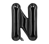 Ballon gonflable noir de 40 cm Lettre N à gonfler à l'hélium