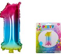 Ballon gonflable - numéro 1 arc-en-ciel