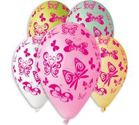 Ballon gonflable papillon 12'' diamètre 30cm 5pcs en sac