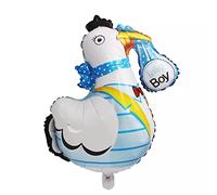 Ballon gonflable pour bébé garçon Cigogne Environ 84 x 78 cm Décoration de fête Décoration d'anniversaire d'enfant Ballon à hélium XXL Ballon de naissance pour bébé fille garçon et fête