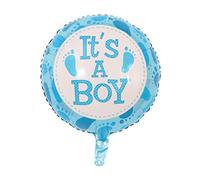 Ballon gonflable pour bébé garçon rond - It's a boy, env. 45 cm - Décoration de fête pour anniversaire d'enfant - Ballon à hélium XXL - Ballon de naissance pour bébé fille garçon fille