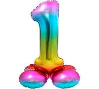 Ballon gonflable Rainbow - Numéro 1 avec base - environ 81 cm