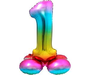 Ballon gonflable Rainbow - Numéro 1 avec base - environ 81 cm