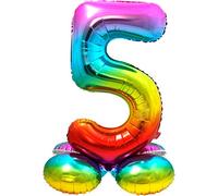 Ballon gonflable Rainbow - Numéro 5 avec base - environ 81 cm