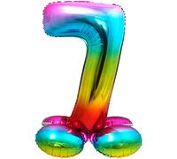 Ballon gonflable Rainbow - Numéro 7 avec base - environ 81 cm