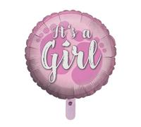Ballon gonflable rond « Gender Reveal its a Girl »