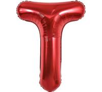 Ballon gonflable rouge 100 cm Lettre T (100 cm) pour décoration d'anniversaire, mariage, fête et ainsi de suite (lettre T)