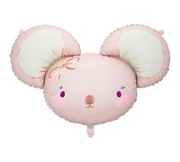 PartyDeco Ballon aluminium Souris rose clair 96 x 64 cm