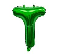 Ballon gonflable vert de 40 cm Lettre T à gonfler à l'hélium