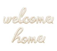 Ballon gonflable « Welcome Home » - Finition satinée cappuccino - 258 x 55 cm - Gonflage à l'air - Avec paille et ruban de 3 m