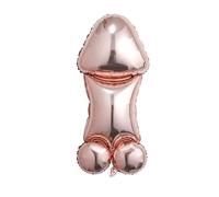Ballon gonflable Willy Penis en or rose 100 x 48,5 cm, idéal pour enterrement de vie de jeune fille (JGA), fêtes à thème, cadeaux amusants et articles de farces - Convient pour gonflage à l'air ou à