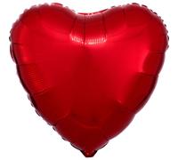 Ballon gonflé standard cœur rouge, en vrac