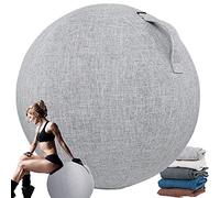 Ballon Grossesse Swiss Ball Siege Ballon Bureau 65/75 cm Chaise Ballon pour Ballon Fitness/Yoga Ball/Ballon Gym/Ballon Pilates avec Housse de Protection antidérapante (65CM,Gris-Blanc)