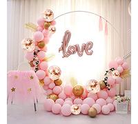 Ballon Guirlande Kit tour diamètre 200cm,CEIEVER Kit d'arc de guirlande de ballons or fort et robuste Arche Ballons avec patte de fixation pour bébé et douche nuptiale, fête d'anniversaire (1)