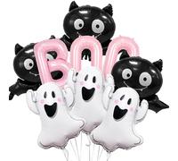 Ballon Halloween, 9 Pièces Ballons en Aluminium Halloween, Ballon Helium Halloween Party Décorations pour Halloween Fêtes Costumées, Maisons Hantées, Accessoires de Décoration de Fête