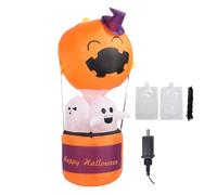 Ballon Halloween Ghost, décoration gonflable de 6 pieds avec des lumières LED Pumpkin Ghost Outdoor Yard Decor for Garden Lawn Halloween Party Affichage