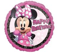 Ballon Hélium Rond - Disney - Minnie Mouse - 43 cm - Rose et noir - Gonflable à l'air ou hélium
