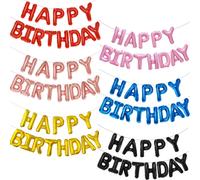 Ballon joyeux anniversaire bleu or 16 pouces, lettres en aluminium, bannière de signe d'anniversaire, banderole pour filles, garçons, enfants, adultes, décoration d'anniversaire cream