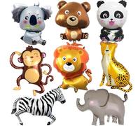 Ballon Jungle 8 Pièces Ballons Animaux Ballon De Anniversaire Safari Helium Ballons de Roi Lion, Panda, Koala, Ours pour Enfants Anniversaire Fête, Décoration de Zoo Jungle