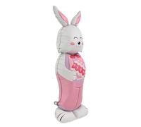 Ballon Lapin De Pâques - 150 Cm Debout Réutilisable, Décoration En Aluminium De Lapin Géant, Grand Accessoire De Fête Auto-scellant | Ornement Festif Gonflable De Vacances Pour Porte D'entrée De Patio