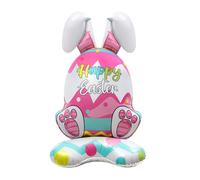 Ballon Lapin Géant Debout - Lapin Gonflable 3D, Décoration De Fête De Pâques | Ballon En Aluminium Autoportant, Décoration Intérieure Et Extérieure De Fête De Printemps, Anniversaire, Vacances, Jardin