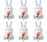 Ballon Lapin Paques, 6 Pièces Ballons Fete de Pâques, Mignon Lapin Balloon, Intéressant Helium Ballon Lapin pour Fête de Pâques Décoration Accessoires