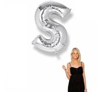 Ballon Lettre Gonflable Foil Hélium 40" pour Anniversaire Mariage Célébration Décoration Argenté 1 Pc Lettre S