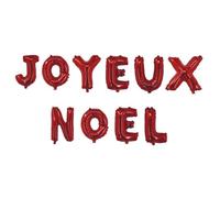 P'TIT CLOWN - Ballon Aluminium Noël - Christmas Foil Balloon - Gonflable à l'Air ou Hélium - Décoration Fête de Noel, Xmas, Photo Props - Renne, Cadeau, Lutin, Santa (Joyeux Noël, 30 cm)