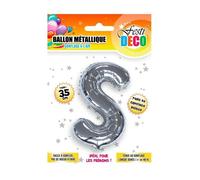 Ballon lettre - STC - Lettre S - Noir - 35 cm - Pour anniversaire