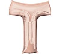 Ballon lettre T or rose - 88cm