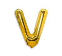 Ballon lettre V en métal doré 35cm Or