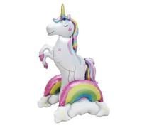 Ballon Licorne, 3D Debout Ballon Licorne Anniversaire Fille Decoration Anniversaire Licorne Ballons en Aluminium pour Filles Fête Décoration Accessoires, Hauteur 94cm