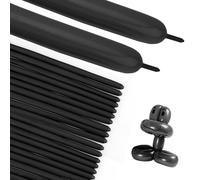 Ballon Long À Sculpter - 100 Pcs pour Anniversaire, Baptême, Animaux, Joyeux Anniversaire - Gonflable, Noir, À Modeler, Modelage