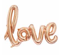 Ballon LOVE Mylar Or Rosé Métallisé - 73 x 59 cm - Ballon Lettre Décoratif - Mariage, Saint-Valentin, Fiançailles, Anniversaire