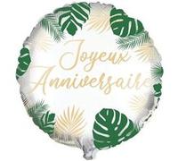 ballon métal anniversaire tropical party 35cm vert - sud trading cd5530 Vert G