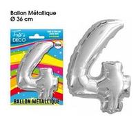 Ballon Metallique Chiffre Au Choix - Argent Gris G