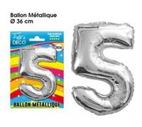 Ballon Metallique Chiffre Au Choix - Argent Gris G