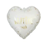 Ballon Métallique Cœur pour Baptême/Diamètre 35 cm