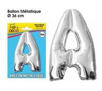 Ballon Metallique Lettre Au Choix - Argent Gris G