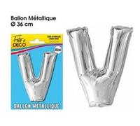 Ballon Metallique Lettre Au Choix - Argent Gris G