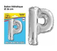 Ballon Metallique Lettre Au Choix - Argent Gris G