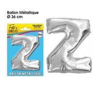 Ballon Metallique Lettre Au Choix - Argent Gris G